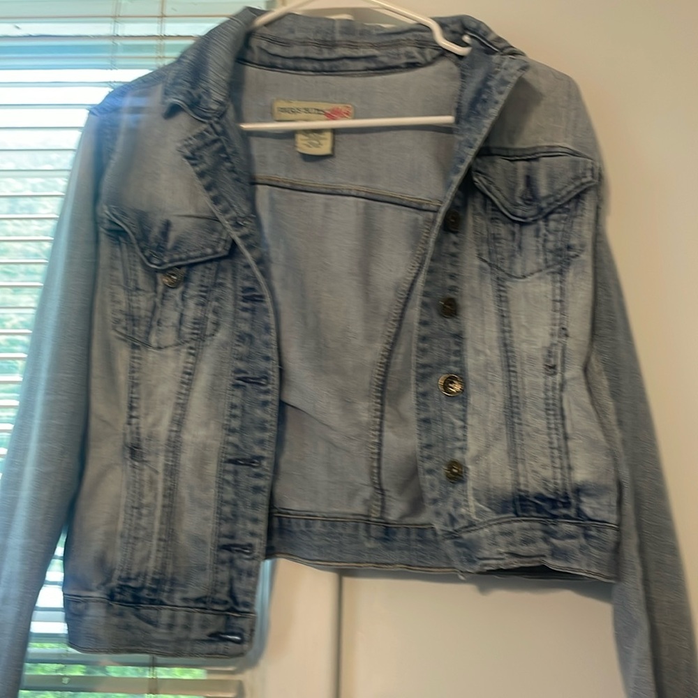Size small Paris blue Jean jacket worn vintage